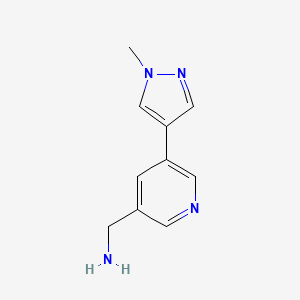 molecular formula C10H12N4 B1457609 [5-(1-methyl-1H-pyrazol-4-yl)pyridin-3-yl]methanamine CAS No. 1501887-01-9
