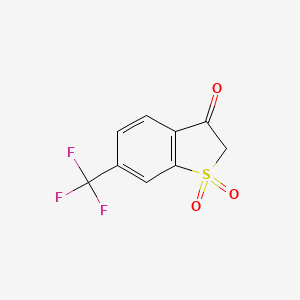 molecular formula C9H5F3O3S B1457614 6-(Trifluoromethyl)benzo[b]thiophen-3(2H)-one 1,1-Dioxide CAS No. 1800430-79-8