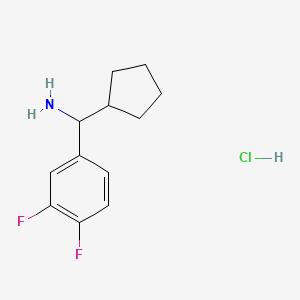 molecular formula C12H16ClF2N B1457621 Cyclopentyl(3,4-difluorophenyl)methanamine hydrochloride CAS No. 1864074-65-6