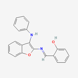 2-[(E)-(3-anilino-1-benzofuran-2-yl)iminomethyl]phenol