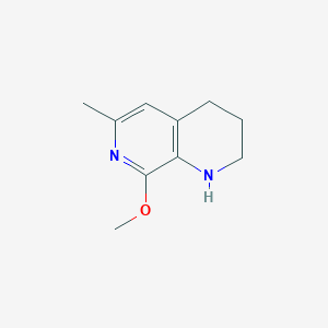 molecular formula C10H14N2O B1457634 8-Methoxy-6-methyl-1,2,3,4-tetrahydro-1,7-naphthyridine CAS No. 1517043-47-8