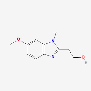 molecular formula C11H14N2O2 B1457635 2-(6-methoxy-1-methyl-1H-1,3-benzodiazol-2-yl)ethan-1-ol CAS No. 1502976-79-5