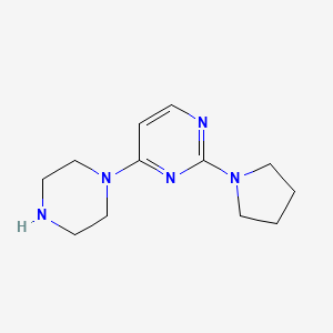 molecular formula C12H19N5 B1457641 4-(Piperazin-1-yl)-2-(pyrrolidin-1-yl)pyrimidine CAS No. 1503527-77-2
