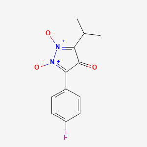 4H-Pyrazol-4-one, 3-(4-fluorophenyl)-5-(1-methylethyl)-, 1,2-dioxide