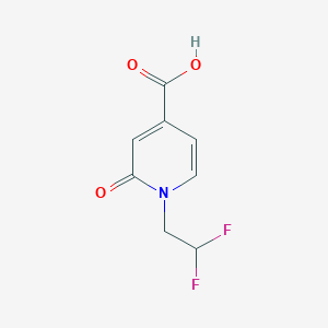 molecular formula C8H7F2NO3 B1457657 1-(2,2-二氟乙基)-2-氧代-1,2-二氢吡啶-4-羧酸 CAS No. 1551135-48-8