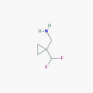 molecular formula C5H9F2N B1457662 [1-(Difluoromethyl)cyclopropyl]methanamine CAS No. 1314395-77-1