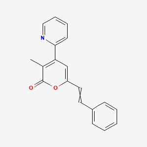 3-Methyl-6-(2-phenylethenyl)-4-(pyridin-2-yl)-2H-pyran-2-one