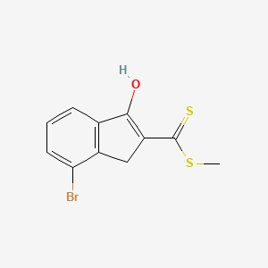 4-Bromo-2-[(methylsulfanyl)(sulfanyl)methylidene]-2,3-dihydro-1H-inden-1-one