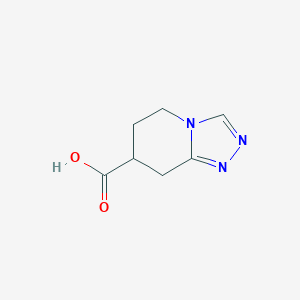 molecular formula C7H9N3O2 B1457680 5,6,7,8-Tetrahydro-[1,2,4]triazolo[4,3-a]pyridine-7-carboxylic acid CAS No. 1508614-13-8