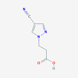 molecular formula C7H7N3O2 B1457683 3-(4-氰基-1H-吡唑-1-基)丙酸 CAS No. 1557999-54-8