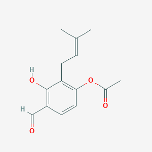 4-Formyl-3-hydroxy-2-(3-methylbut-2-en-1-yl)phenyl acetate