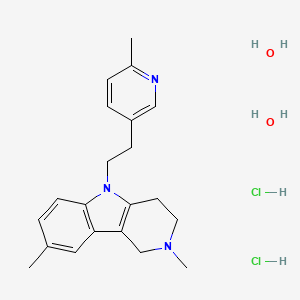 molecular formula C21H31Cl2N3O2 B1457687 2,3,4,5-四氢-2,8-二甲基-5-[2-(6-甲基-3-吡啶基)乙基]-1H-吡啶并[4,3-b]吲哚盐酸盐水合物 (1:2:2) CAS No. 1186653-04-2