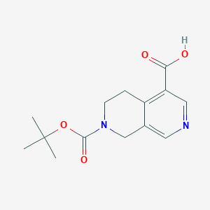 molecular formula C14H18N2O4 B1457690 7-[(2-甲基丙烷-2-基)氧羰基]-6,8-二氢-5H-2,7-萘啶-4-羧酸 CAS No. 1250999-71-3