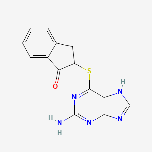 2-[(2-Amino-7H-purin-6-yl)sulfanyl]-2,3-dihydro-1H-inden-1-one