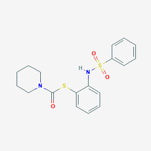 1-Piperidinecarbothioic acid, S-[2-[(phenylsulfonyl)amino]phenyl] ester