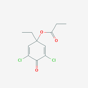 3,5-Dichloro-1-ethyl-4-oxocyclohexa-2,5-dien-1-yl propanoate