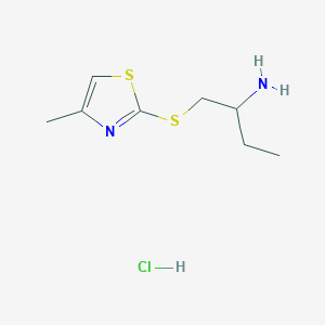 molecular formula C8H15ClN2S2 B1457722 1-((4-Methylthiazol-2-yl)thio)butan-2-amine hydrochloride CAS No. 1864054-42-1