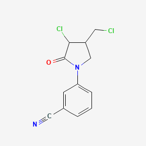 3-[3-Chloro-4-(chloromethyl)-2-oxopyrrolidin-1-yl]benzonitrile