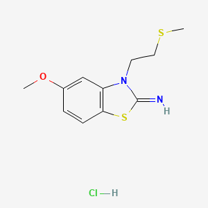 B1457738 5-methoxy-3-(2-(methylthio)ethyl)benzo[d]thiazol-2(3H)-imine hydrochloride CAS No. 2034157-16-7