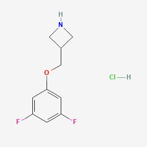 molecular formula C10H12ClF2NO B1457741 3-[(3,5-二氟苯氧基)甲基]氮杂环丁烷盐酸盐 CAS No. 1864063-63-7