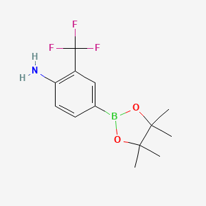 molecular formula C13H17BF3NO2 B1457754 4-(4,4,5,5-四甲基-1,3,2-二氧杂硼环-2-基)-2-(三氟甲基)苯胺 CAS No. 508223-55-0