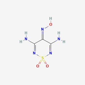 4H-1,2,6-Thiadiazin-4-one, 3,5-diamino-, oxime, 1,1-dioxide