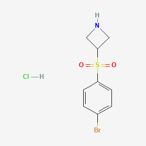 molecular formula C9H11BrClNO2S B1457762 3-[(4-溴苯基)磺酰基]氮杂环丁烷盐酸盐 CAS No. 1864062-30-5