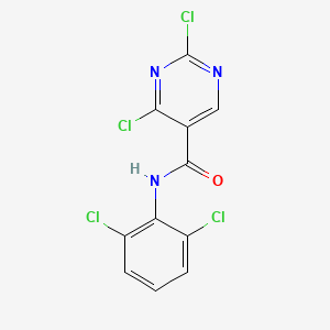 molecular formula C11H5Cl4N3O B1457766 2,4-二氯-N-(2,6-二氯苯基)嘧啶-5-甲酰胺 CAS No. 835633-83-5