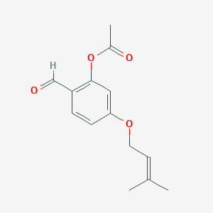 2-Formyl-5-[(3-methylbut-2-en-1-yl)oxy]phenyl acetate