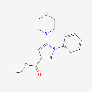 1H-Pyrazole-3-carboxylic acid, 5-(4-morpholinyl)-1-phenyl-, ethyl ester