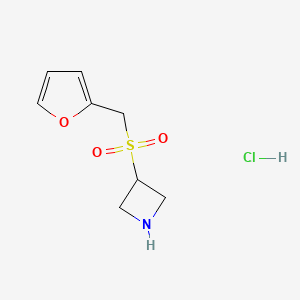 molecular formula C8H12ClNO3S B1457778 3-[(呋喃-2-基)甲磺酰基]氮杂环丁烷盐酸盐 CAS No. 1864051-74-0