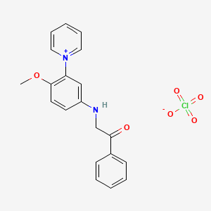 1-{2-Methoxy-5-[(2-oxo-2-phenylethyl)amino]phenyl}pyridin-1-ium perchlorate