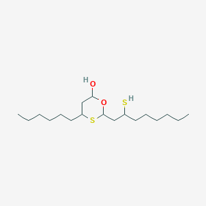 4-Hexyl-2-(2-sulfanyloctyl)-1,3-oxathian-6-OL