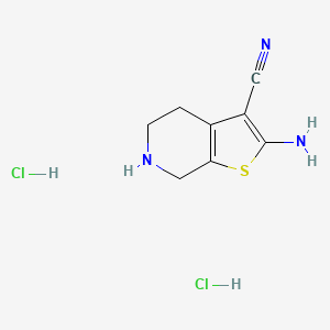 molecular formula C8H11Cl2N3S B1457784 2-氨基-4,5,6,7-四氢噻吩并[2,3-c]吡啶-3-腈二盐酸盐 CAS No. 2098031-42-4