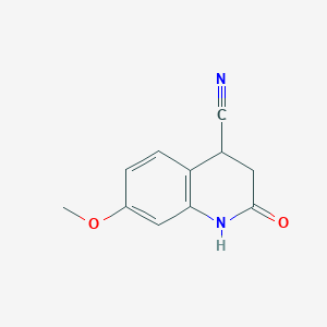 molecular formula C11H10N2O2 B1457790 7-甲氧基-2-氧代-1,2,3,4-四氢喹啉-4-腈 CAS No. 1567360-56-8