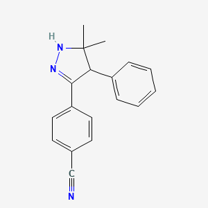 4-(5,5-Dimethyl-4-phenyl-4,5-dihydro-1H-pyrazol-3-yl)benzonitrile