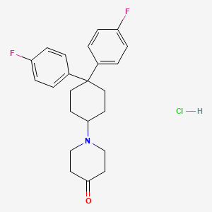 1-[4,4-Bis(4-fluorophenyl)cyclohexyl]piperidin-4-one;hydrochloride