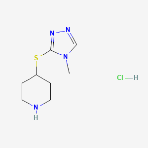 B1457800 4-[(4-methyl-4H-1,2,4-triazol-3-yl)sulfanyl]piperidine hydrochloride CAS No. 1864073-11-9