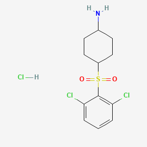 molecular formula C12H16Cl3NO2S B1457806 4-[(2,6-二氯苯基)磺酰基]环己胺盐酸盐 CAS No. 1864015-75-7