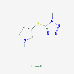 molecular formula C6H12ClN5S B1457807 1-甲基-5-(吡咯烷-3-基硫烷基)-1H-1,2,3,4-四唑盐酸盐 CAS No. 1820608-36-3