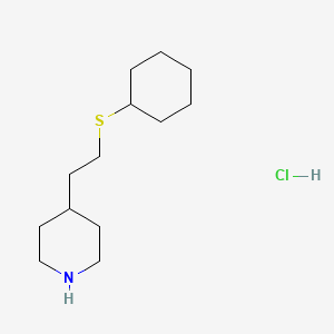 molecular formula C13H26ClNS B1457817 4-[2-(环己基硫基)乙基]哌啶盐酸盐 CAS No. 1864053-48-4