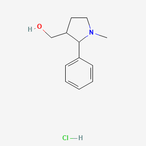 molecular formula C12H18ClNO B1457822 (1-Methyl-2-phenylpyrrolidin-3-yl)methanol hydrochloride CAS No. 1955519-27-3