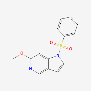 molecular formula C14H12N2O3S B1457823 6-甲氧基-1-(苯磺酰基)-1h-吡咯并[3,2-c]吡啶 CAS No. 1624261-00-2