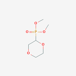 molecular formula C6H13O5P B14578288 Phosphonic acid, 1,4-dioxan-2-yl-, dimethyl ester CAS No. 61565-03-5