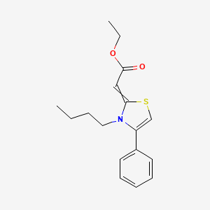 molecular formula C17H21NO2S B14578323 Ethyl (3-butyl-4-phenyl-1,3-thiazol-2(3H)-ylidene)acetate CAS No. 61123-02-2