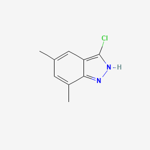 molecular formula C9H9ClN2 B1457834 3-Chloro-5,7-dimethyl-1H-indazole CAS No. 1227268-87-2
