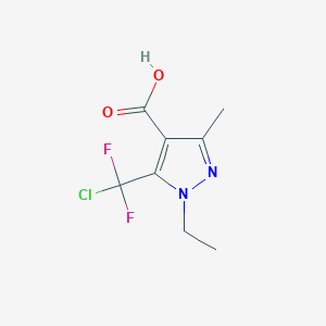 molecular formula C8H9ClF2N2O2 B1457841 5-(氯二氟甲基)-1-乙基-3-甲基-1H-吡唑-4-羧酸 CAS No. 1394042-14-8