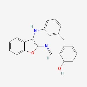 2-[(E)-[3-(3-methylanilino)-1-benzofuran-2-yl]iminomethyl]phenol