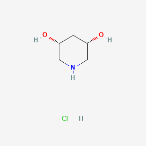molecular formula C5H12ClNO2 B1457851 (3R,5S)-哌啶-3,5-二醇盐酸盐 CAS No. 1375204-12-8