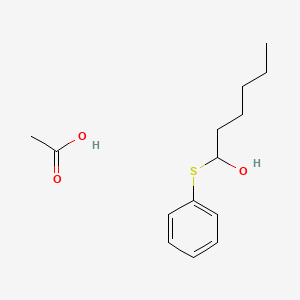 Acetic acid--1-(phenylsulfanyl)hexan-1-ol (1/1)